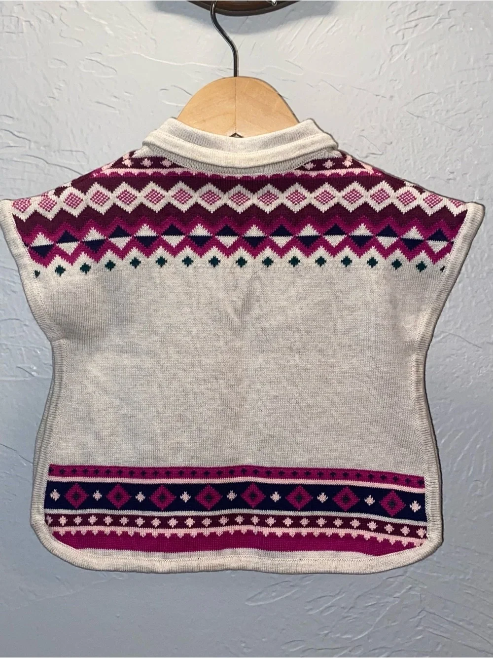 Gymboree Girls ‘Plum Pony’ Cream and Purple Cowgirl Poncho Size 12-18 Months